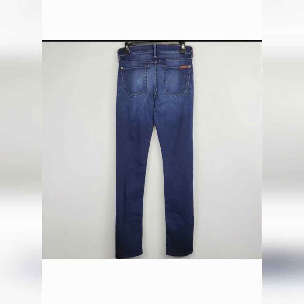 7 FOR ALL MANKIND Blue Jeans The Modern Straght Leg Size 27 Cotton - Picture 3 of 6